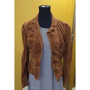 Jordache 3-Button Faux Suede Cropped Fitted Blazer M 80s Western Retro